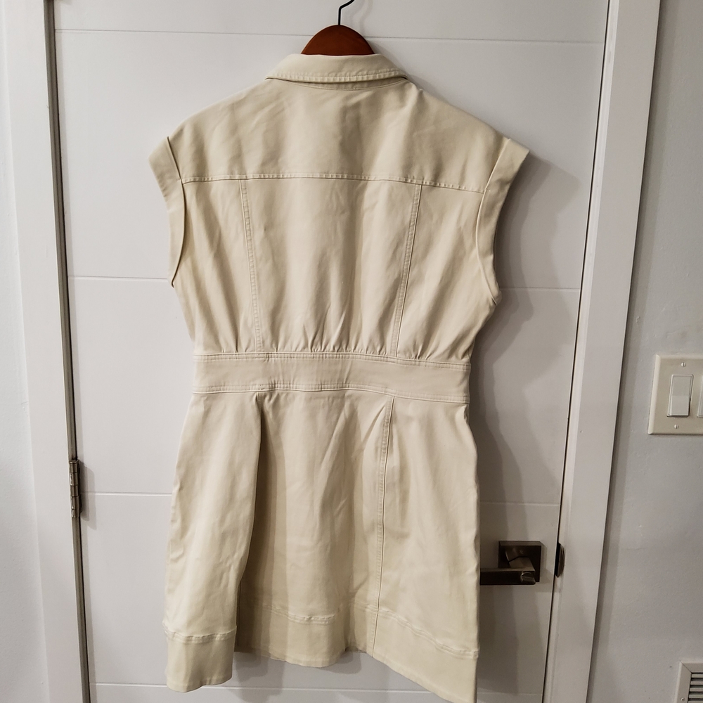 SPANX Stretch Twill Utility Button-Down Mini Dress Size L - Picture 8 of 12